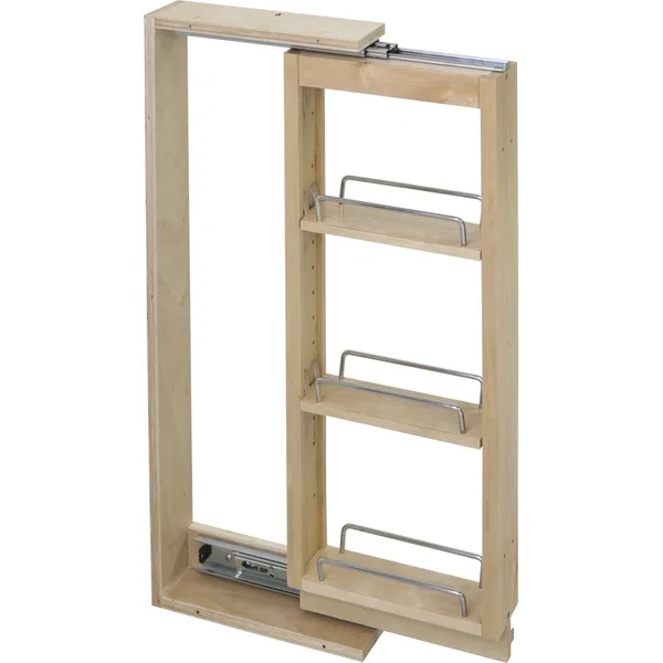 Hardware Resources WFPO636, 6 Inch Width x 11-1/8 Inch Depth x 36 Inch Height Wall Cabinet Filler Pullout Organizer, Wood, Min. Cabinet Opening: 6 Inch Width