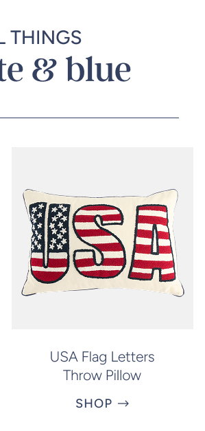 USA Flag Letters Throw Pillow
