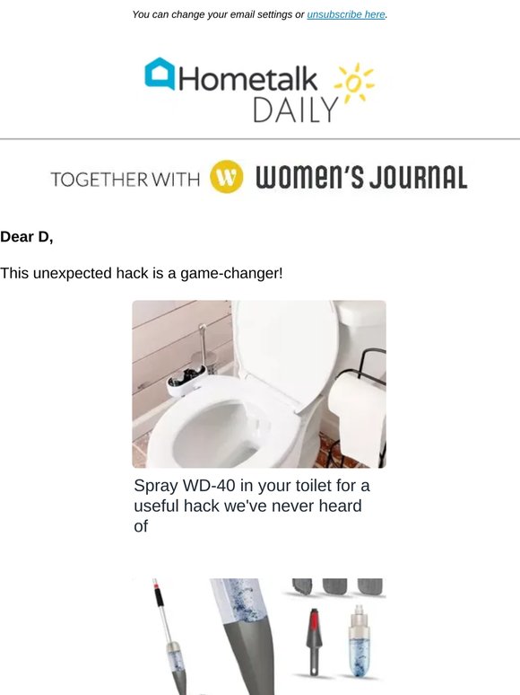 Spray WD-40 in your toilet