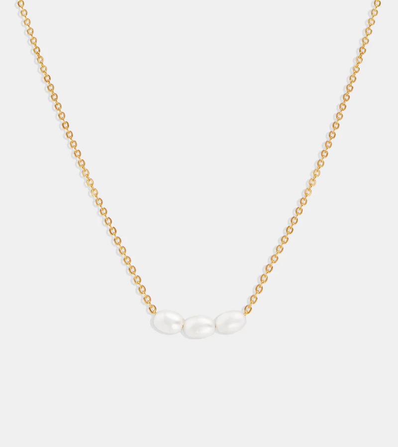 Mini Pearl Necklace- Gold