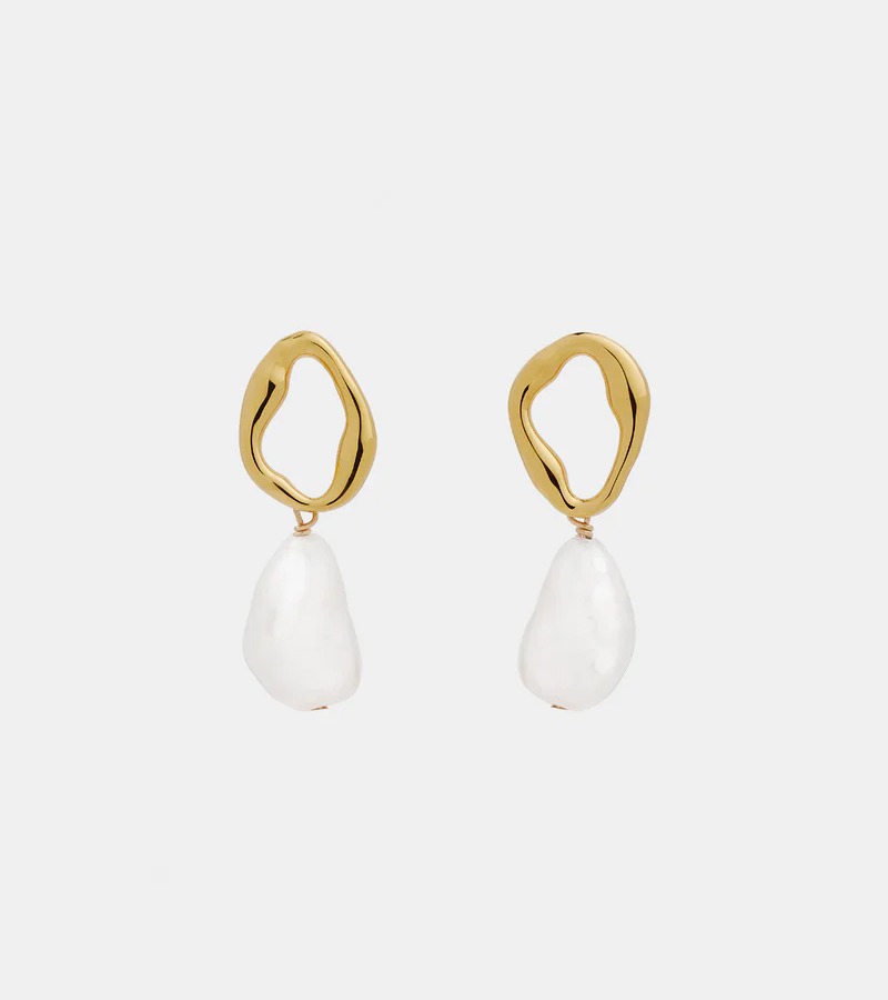 Cielo Pearl Drop Earrings - Gold