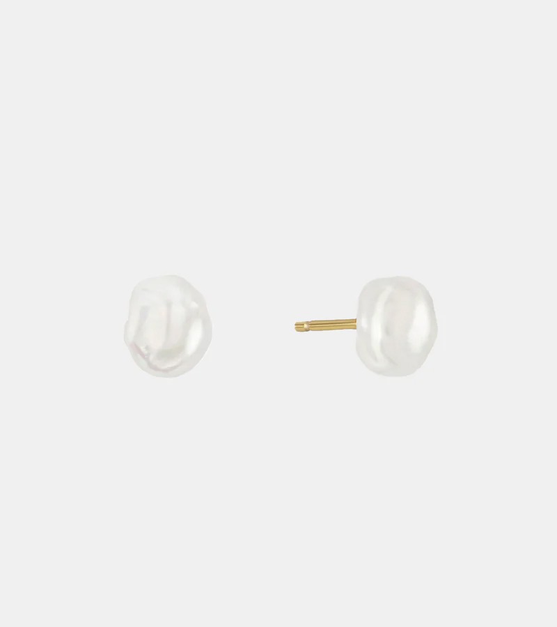 Mara Keshi Pearl Studs - Gold