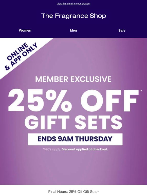 FINAL HOURS: 25% OFF ALL Gift Sets