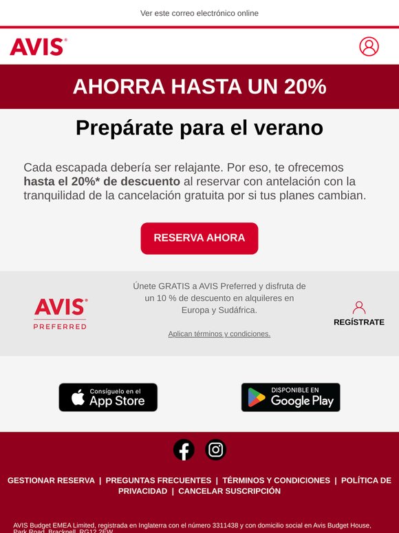 No dejes pasar nuestra oferta de hasta un 20% de ahorro