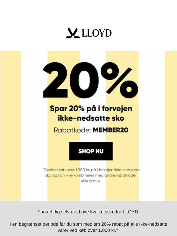 Skynd dig! Få 20% rabat 🔥