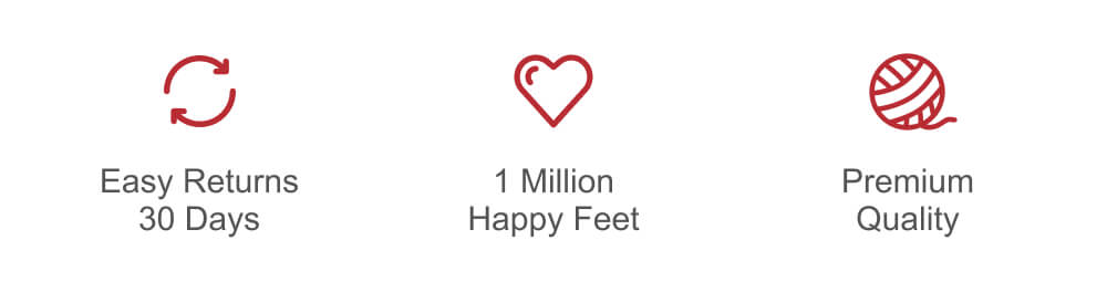 Easy Returns, 1 Million Happy Feet, Premium Quality