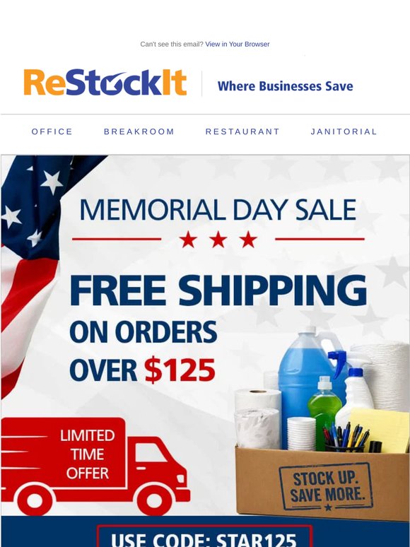 Memorial Day Free Shipping Is Here!