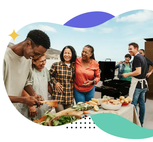 Friends gathered for a summer BBQ