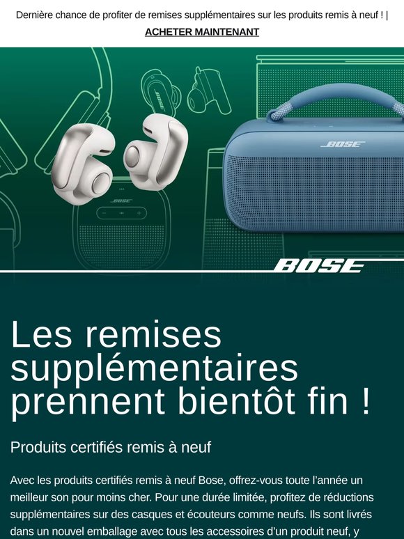Obtenez des produits remis à neuf dans de nouveaux coloris et à petits prix.