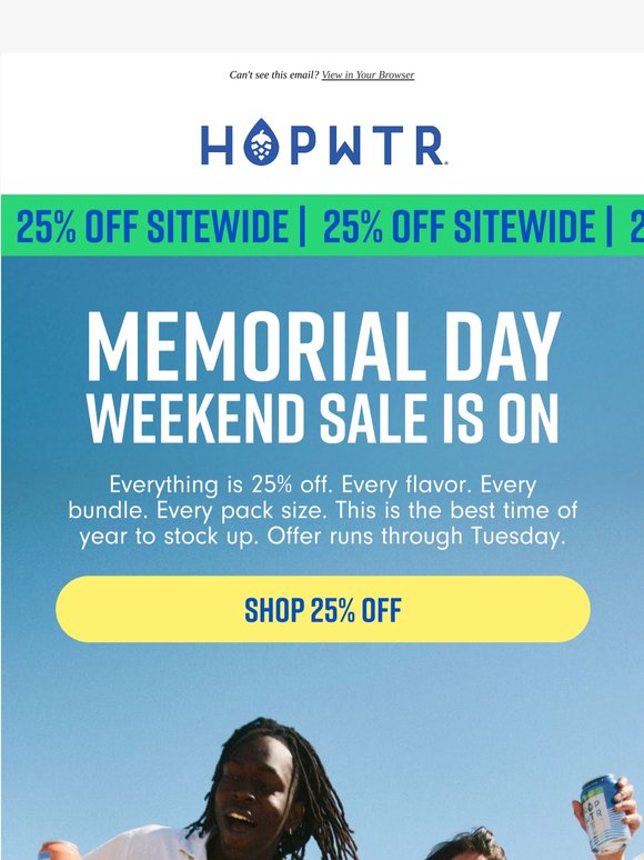 25% off sitewide. All weekend.