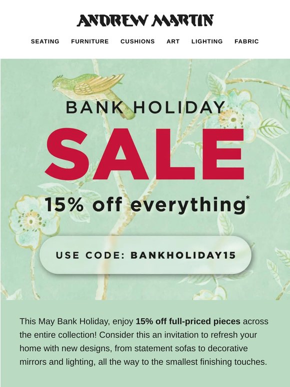 Bank Holiday Sale