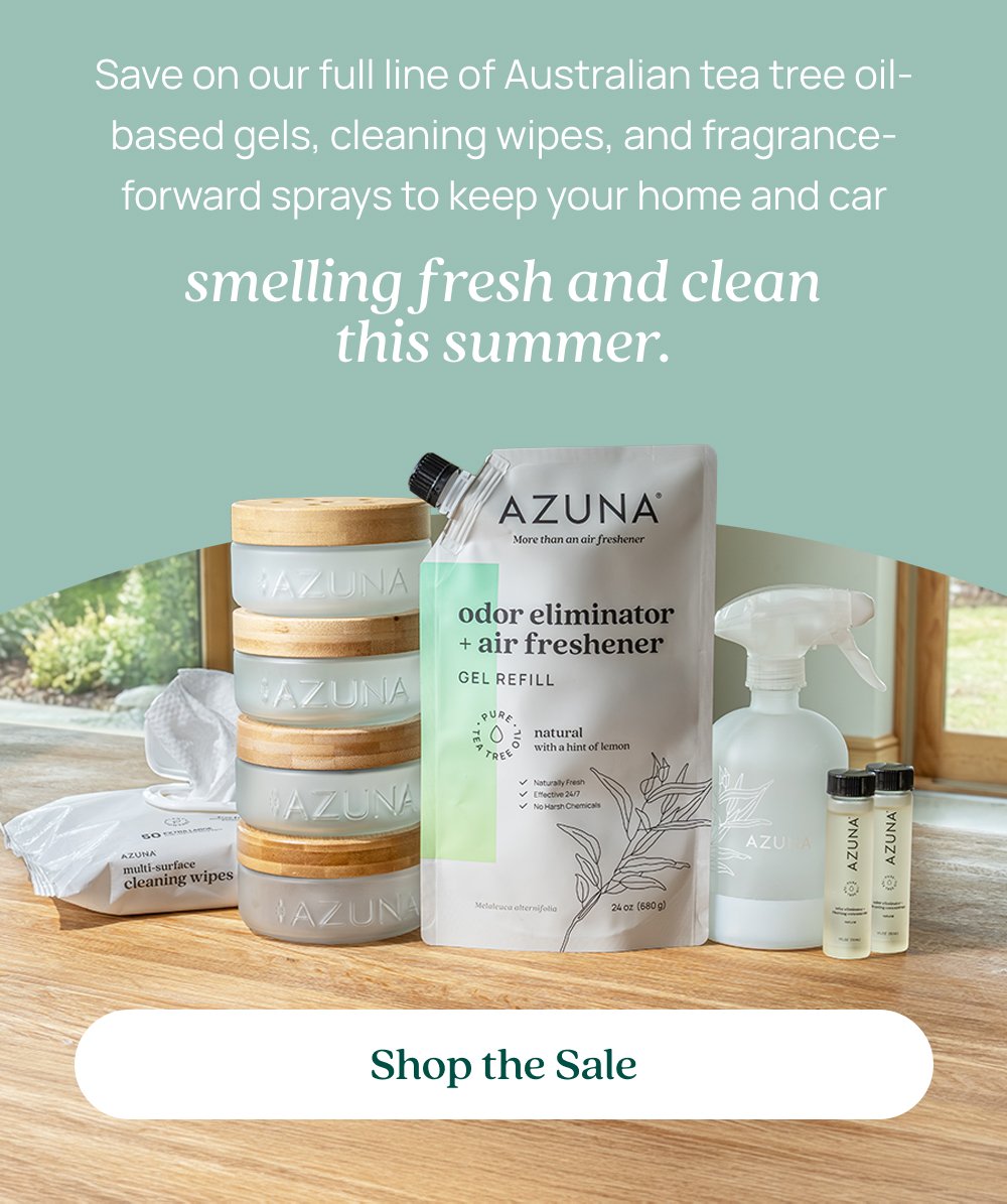 Save on our full line of Australian tea tree oil-based gels, cleaning wipes, and fragrance-forward sprays to keep your home and car smelling fresh and clean this summer. Shop the Sale