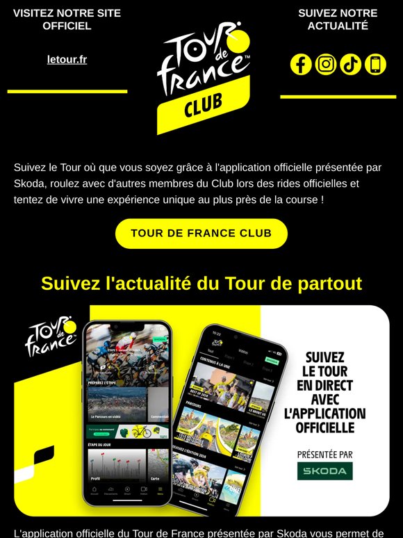 Suivez le Tour grâce à l'app officielle !