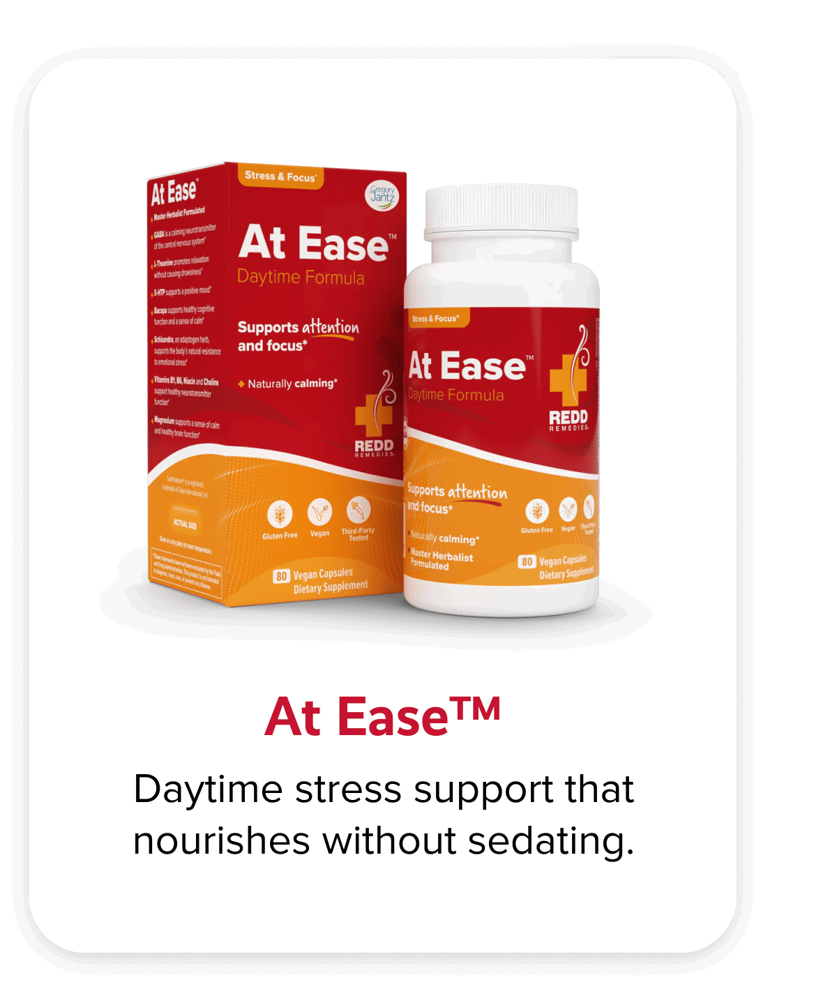 At Ease™ | Daytime stress support that nourishes without sedating.