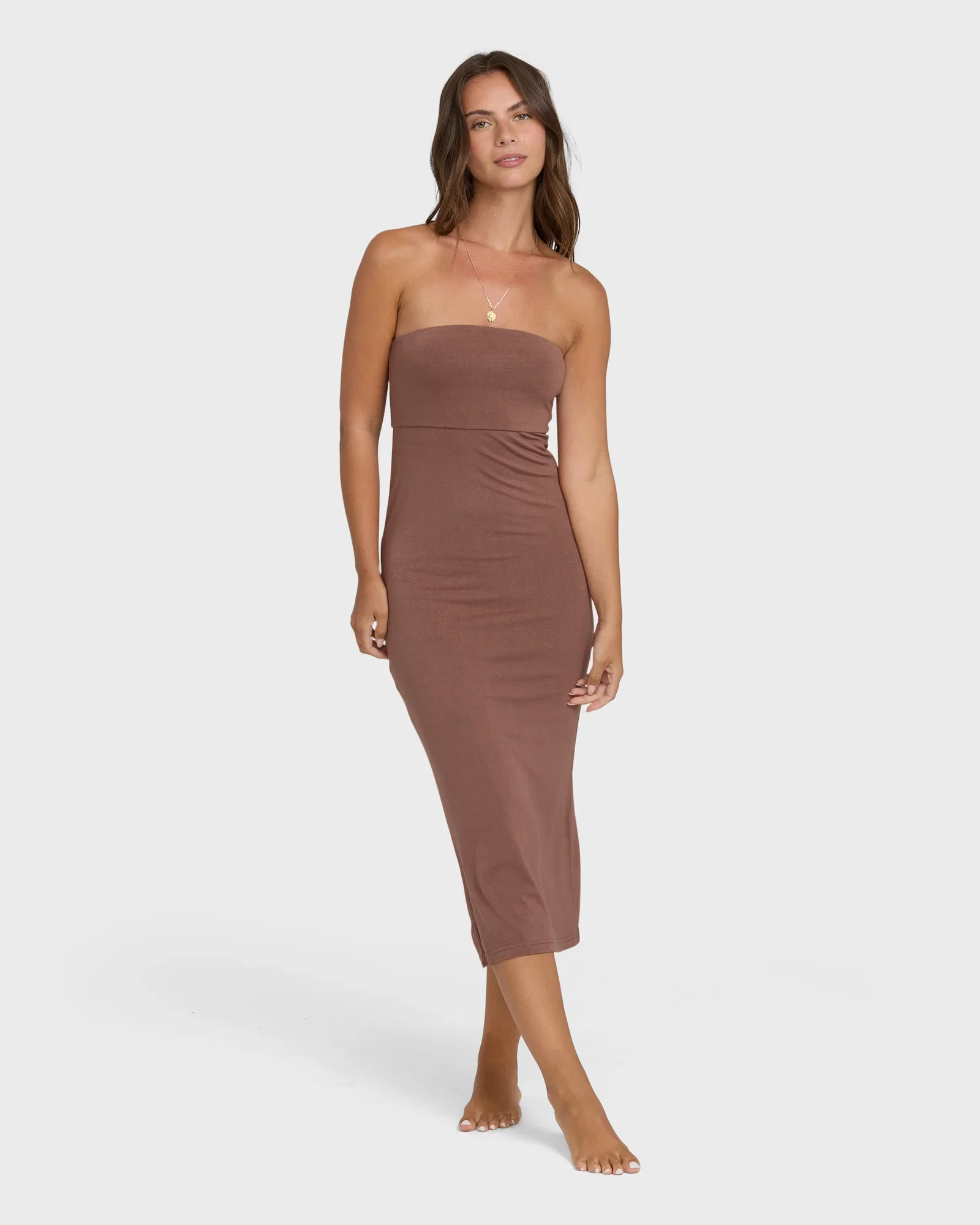 Image of Lily Midi Knit Dress - Black Stone