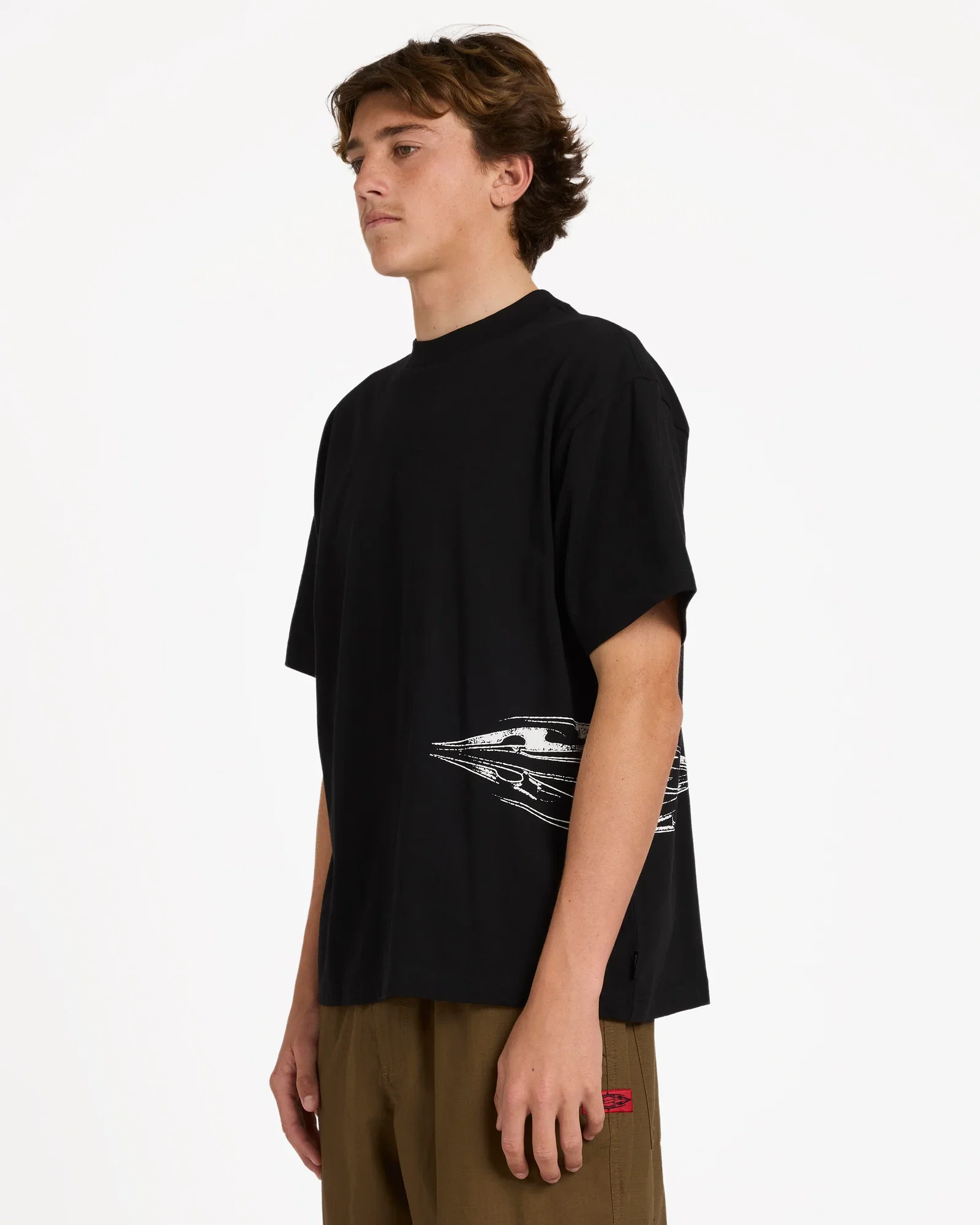 Image of Chrome Diamond Short Sleeve Knit T-Shirt - Black