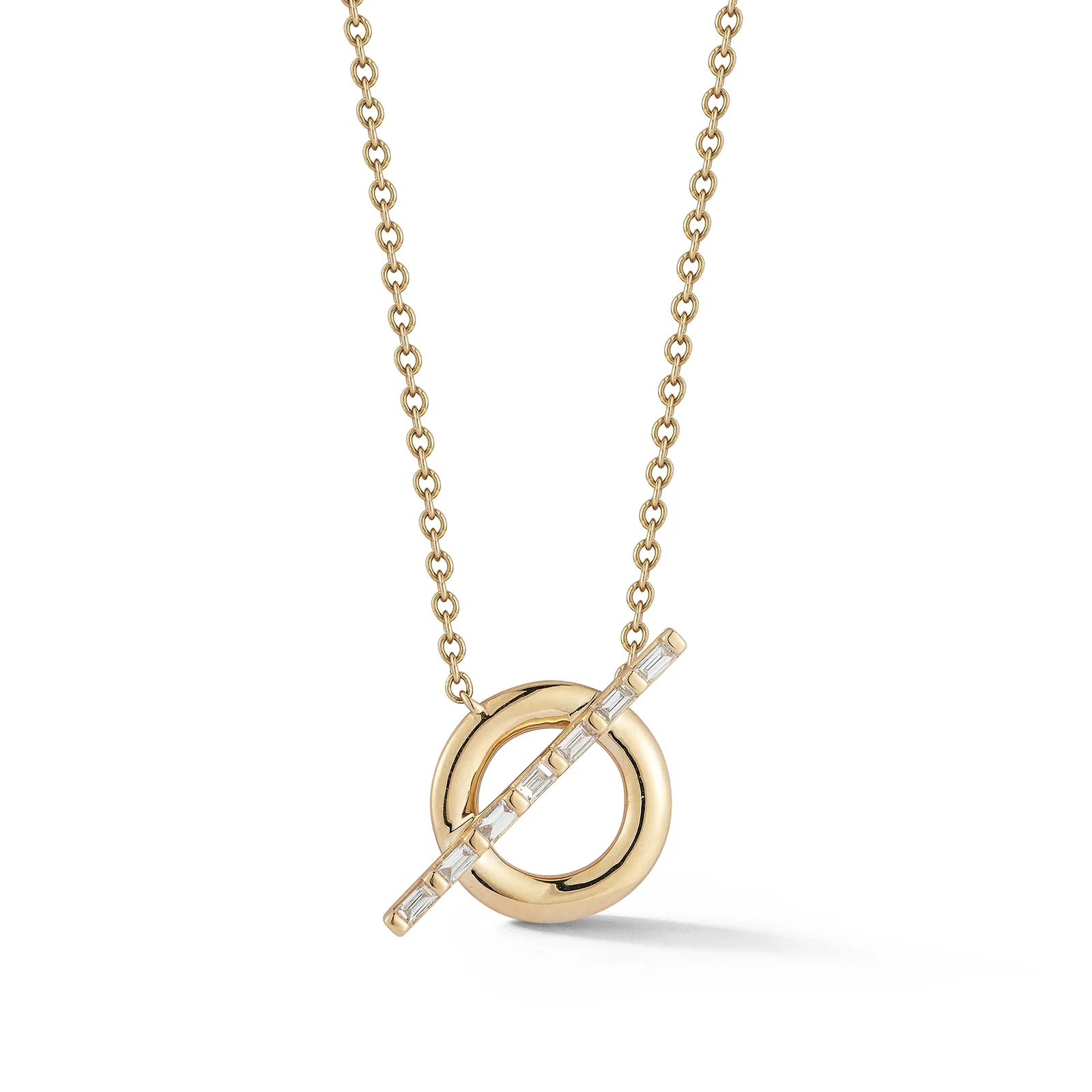Image of Sadie Pearl Baguette Toggle Necklace