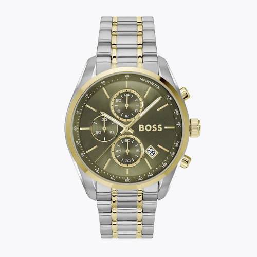 BOSS Grand Prix 44mm Two Tone Bracelet Watch
