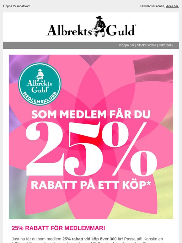 Tjoho! 25% RABATT för alla medlemmar