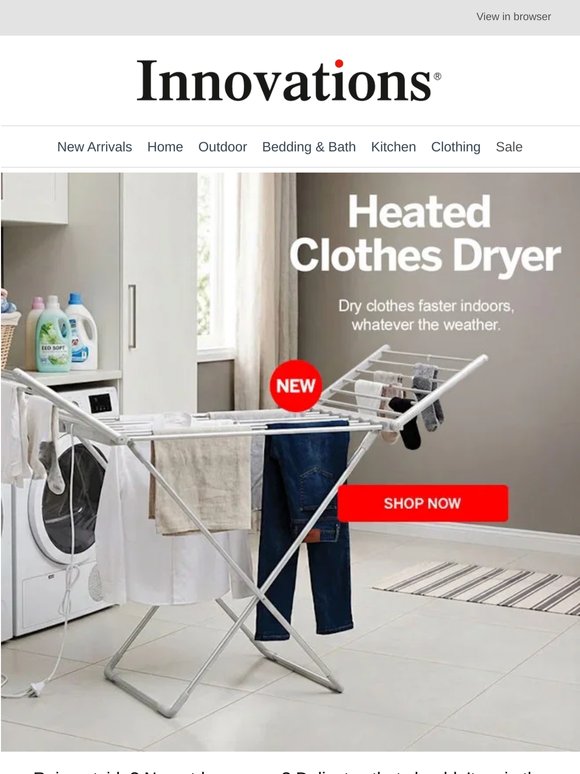 Dry clothes faster indoors, whatever the weather