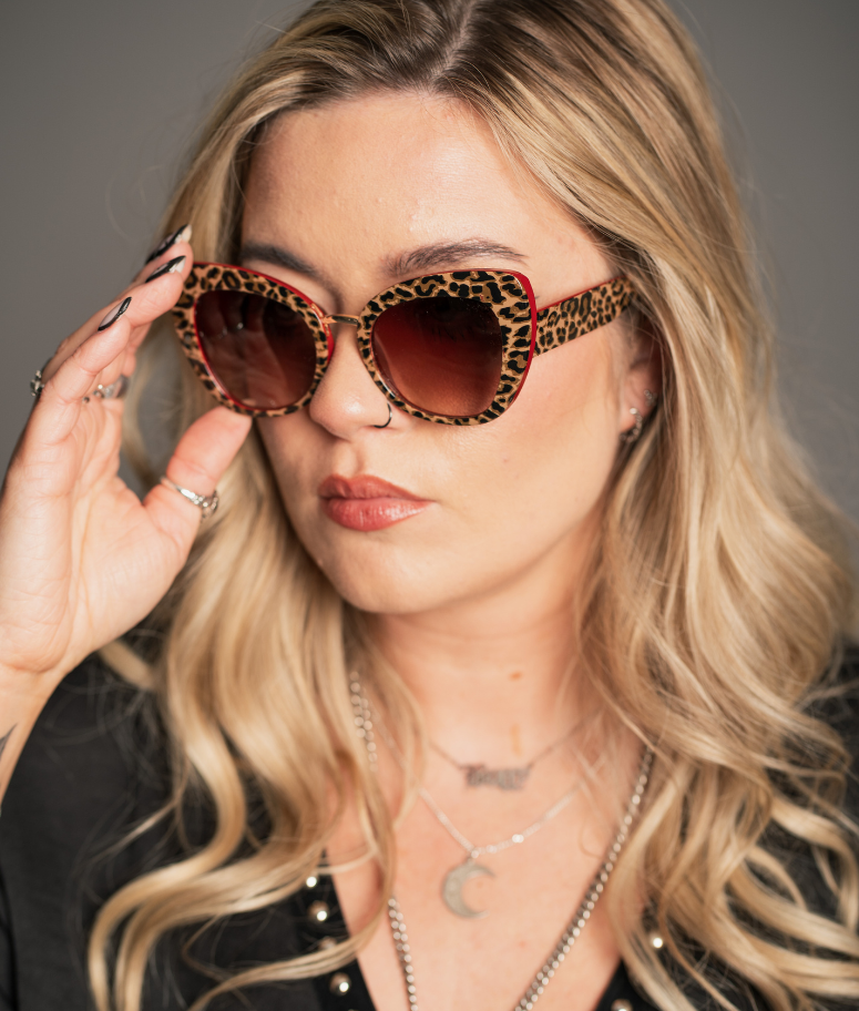 Lola Red Leopard Cat Eye Sunglasses