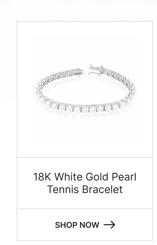 18K White Gold Pearl Tennis Bracelet