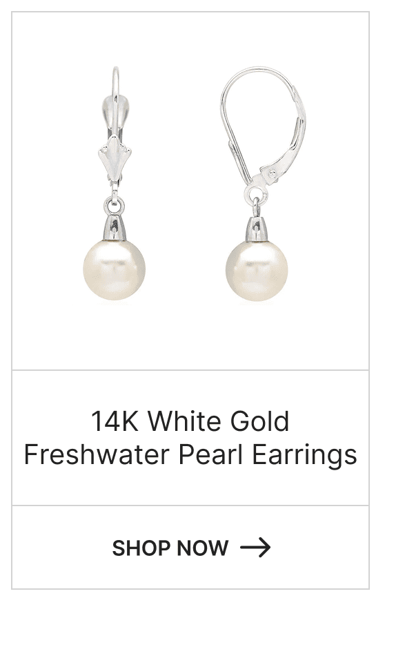 14K White Gold Freshwater Pearl Earrings