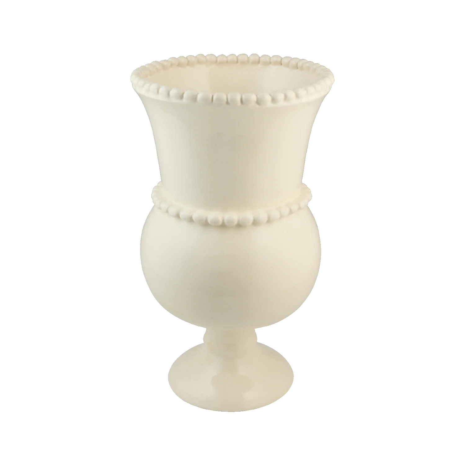 Image of Cream Beaded Vase
