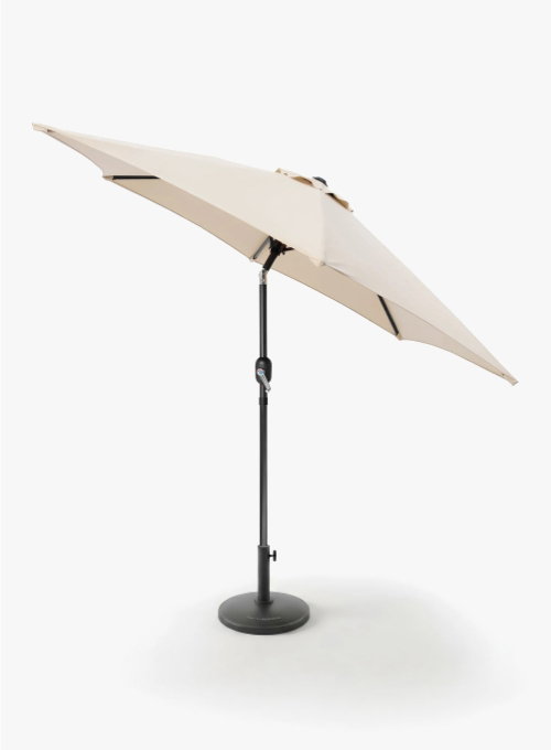 2.7M Tilting Garden Parasol and Base Set - Natural