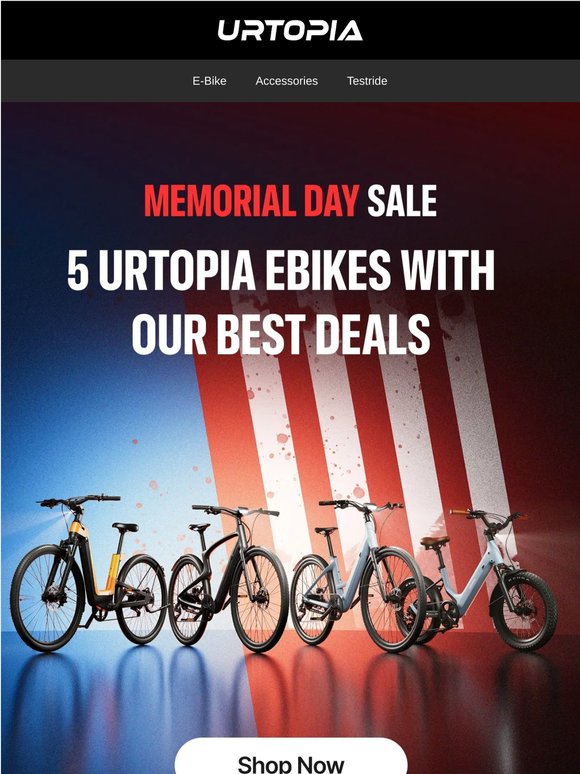 Memorial Day Sale | 5 Urtopia Ebikes with Our Best Deals