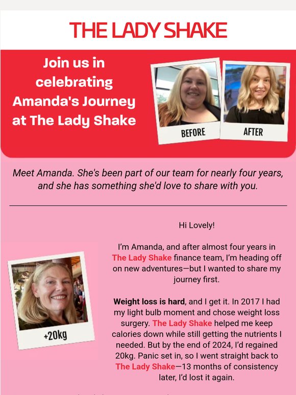 A letter from Amanda, and her honest weight loss story 💛