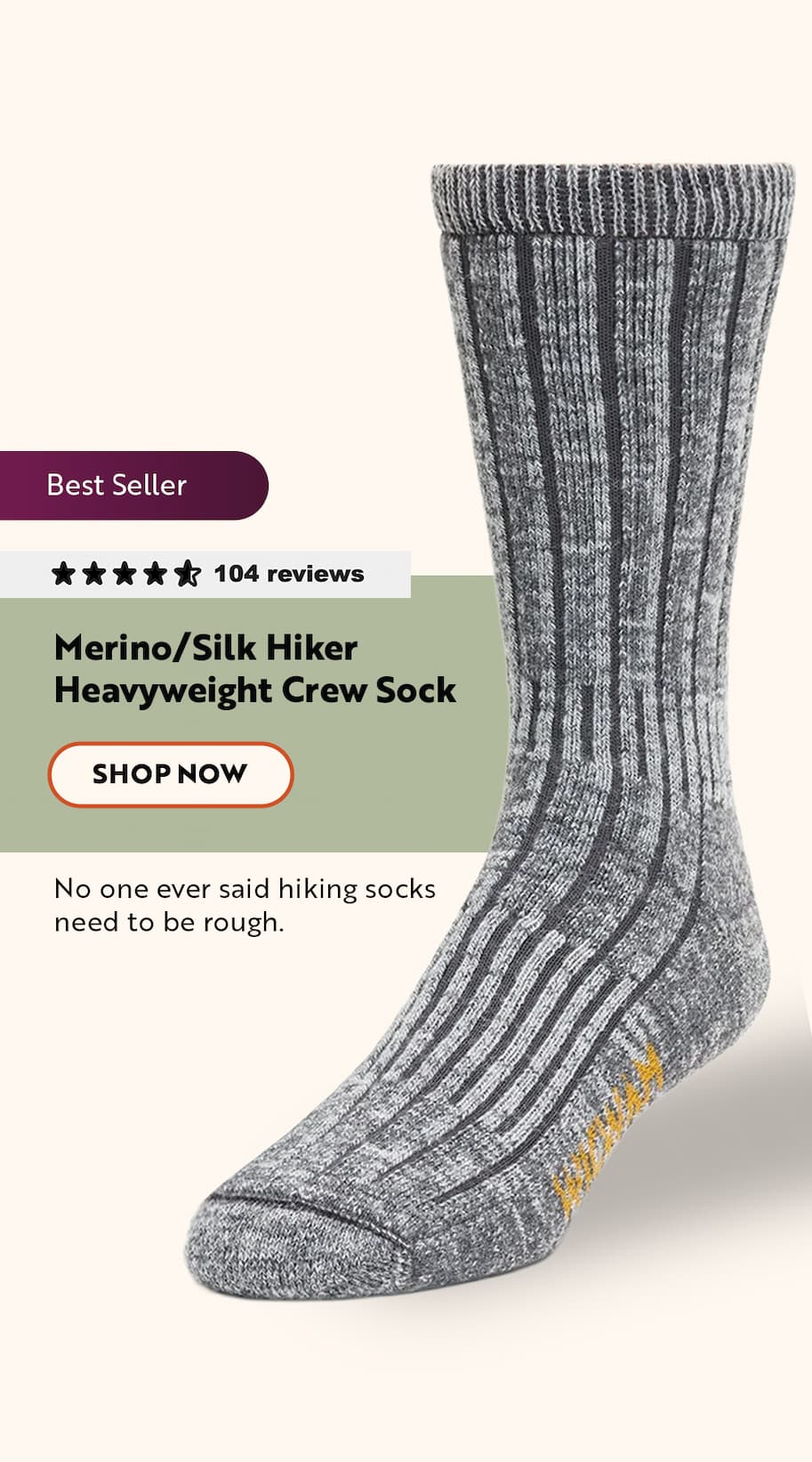 Merino/Silk Hiker Heavyweight Crew Sock