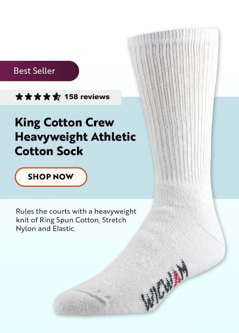 King Cotton Crew Heavyweight Athletic Cotton Sock