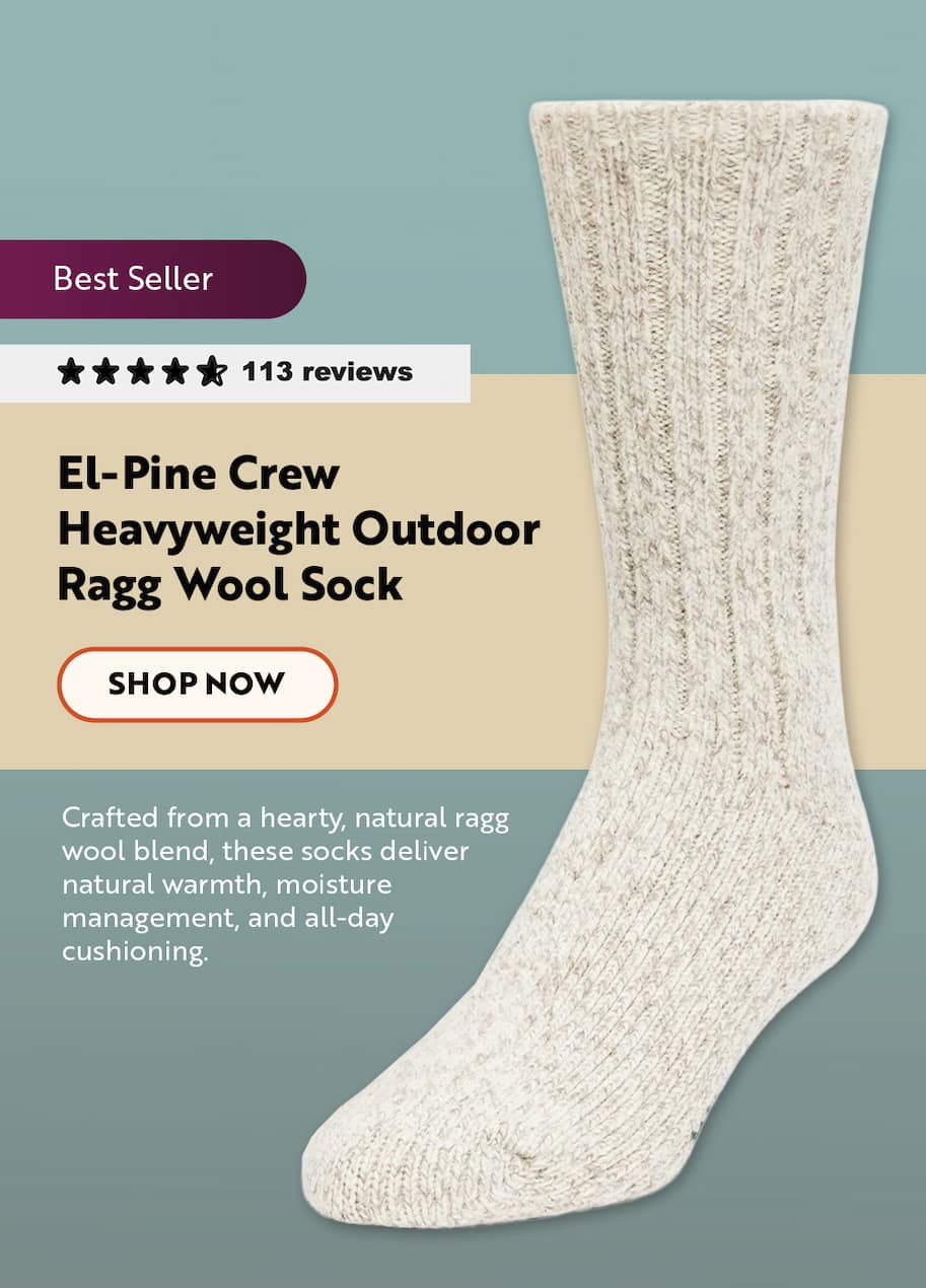 El-Pine Crew Heavyweight Outdoor Ragg Wool Sock