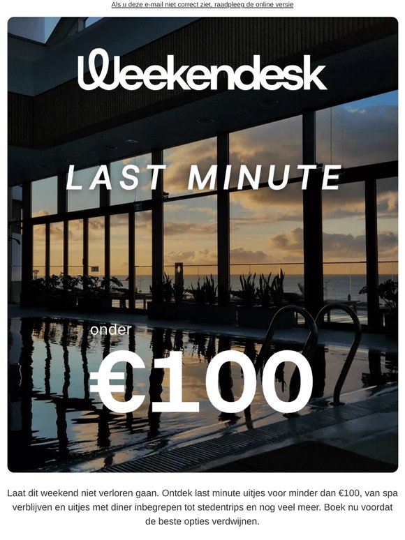 LAST MINUTE uitjes onder €100