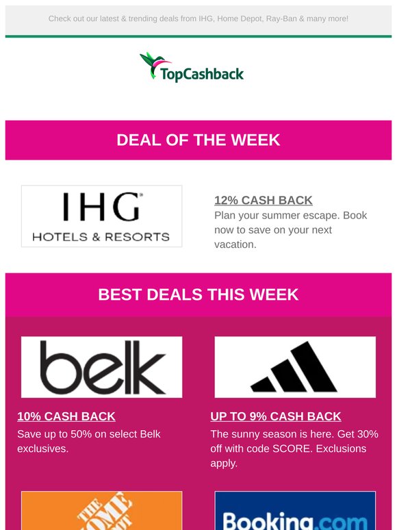 Kick off summer with up to 100% Cash Back! 🌞💸 ✨