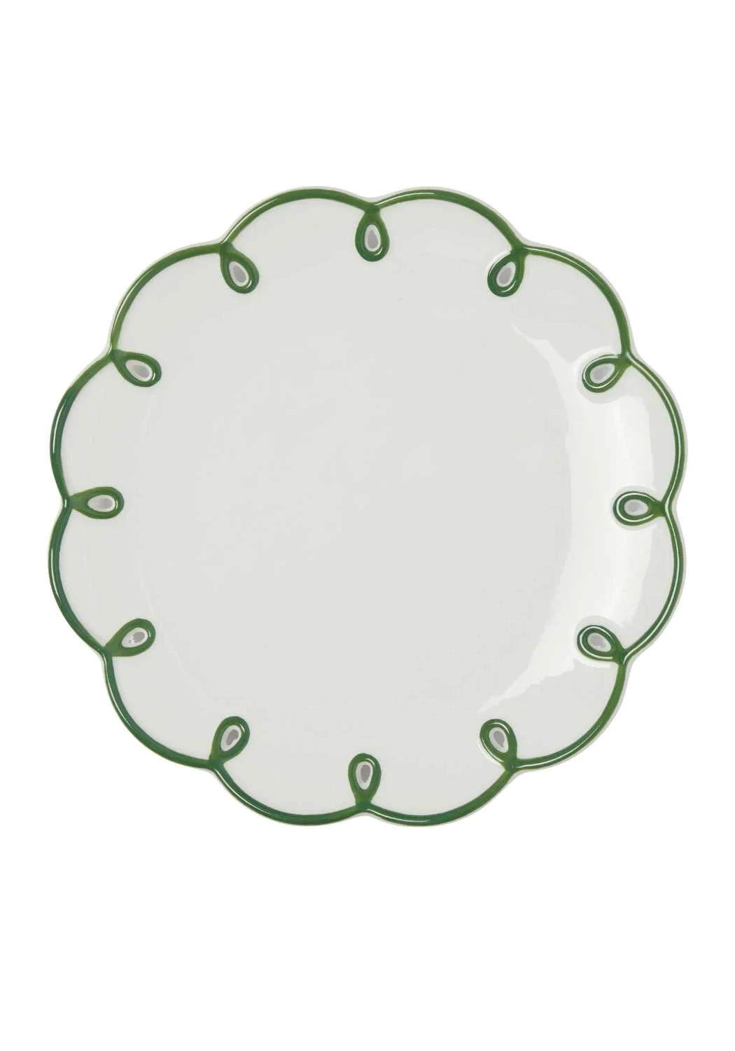 Image of Glorious Green Scalloped Dessert Plate - Set of 4