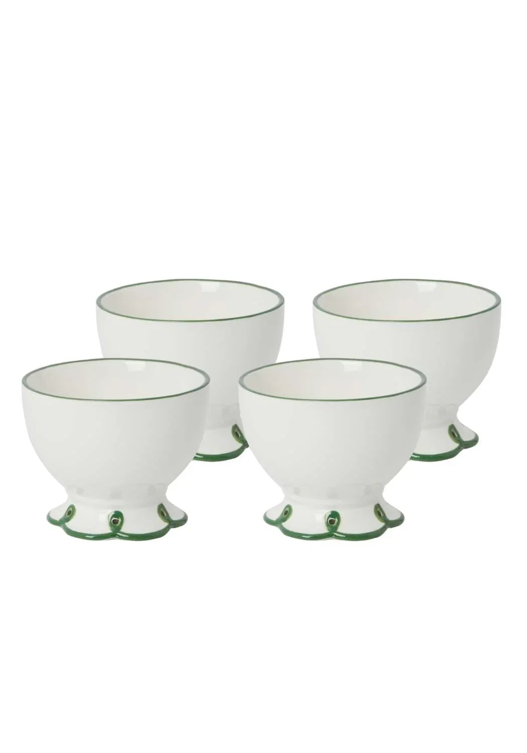 Image of Glorious Green Scalloped Nibbles Bowl - Set of 4