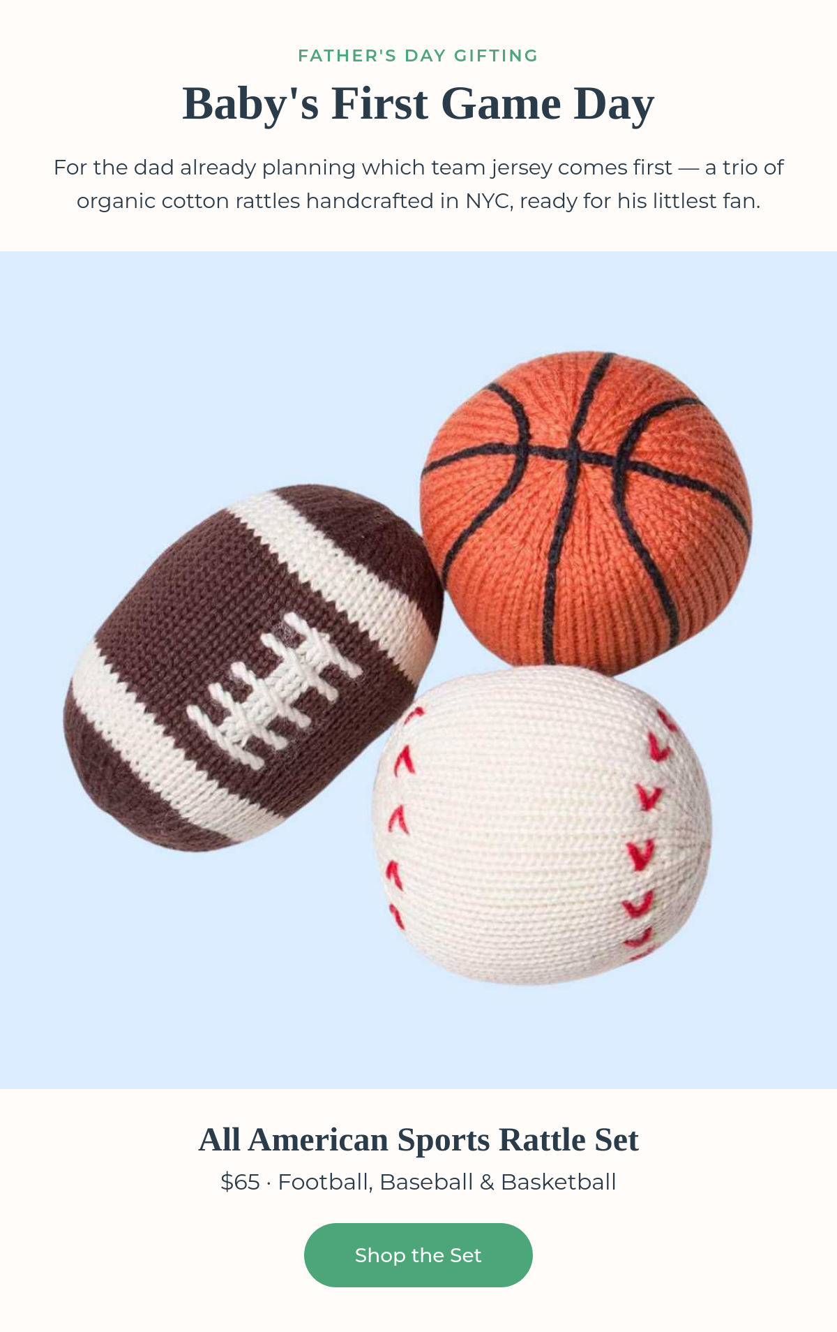 All American Sports Rattle Set - Father's Day gift for sports dads