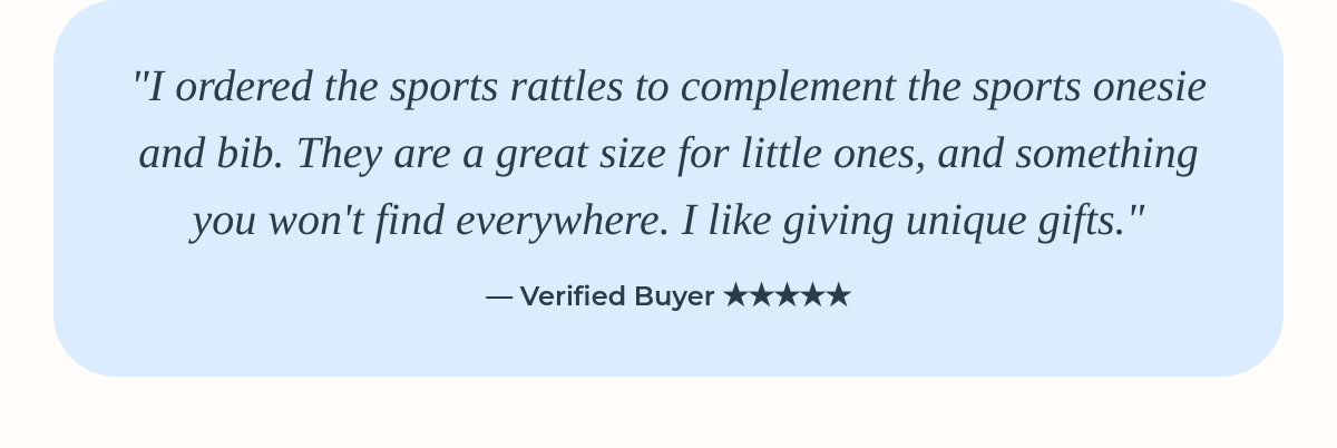 Customer review for All American Sports Rattle Set