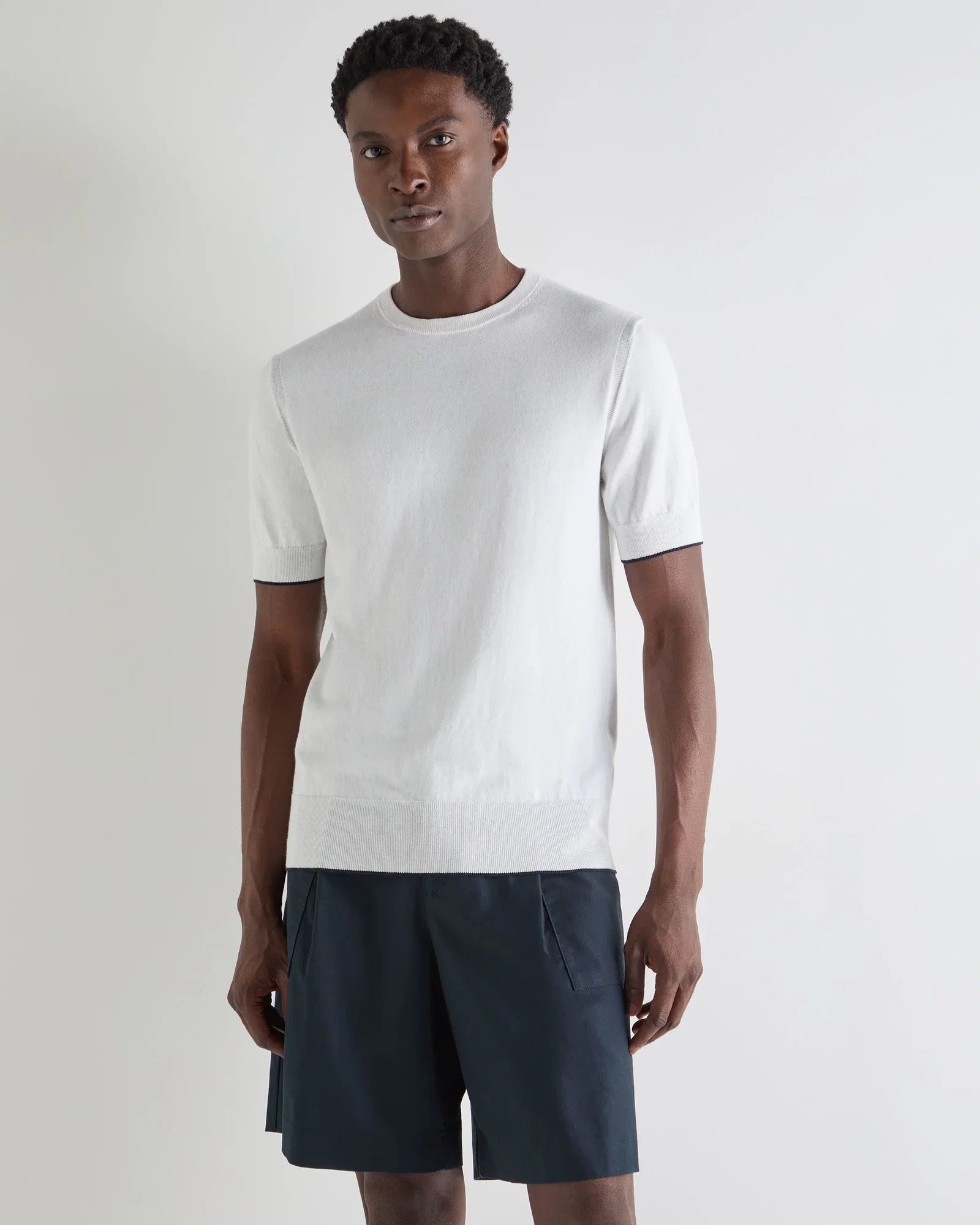 Image of Men's Newquay Cotton Cashmere T-Shirt New Ivory White