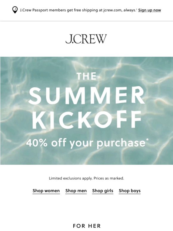 ICYMI: 40% off your purchase is on