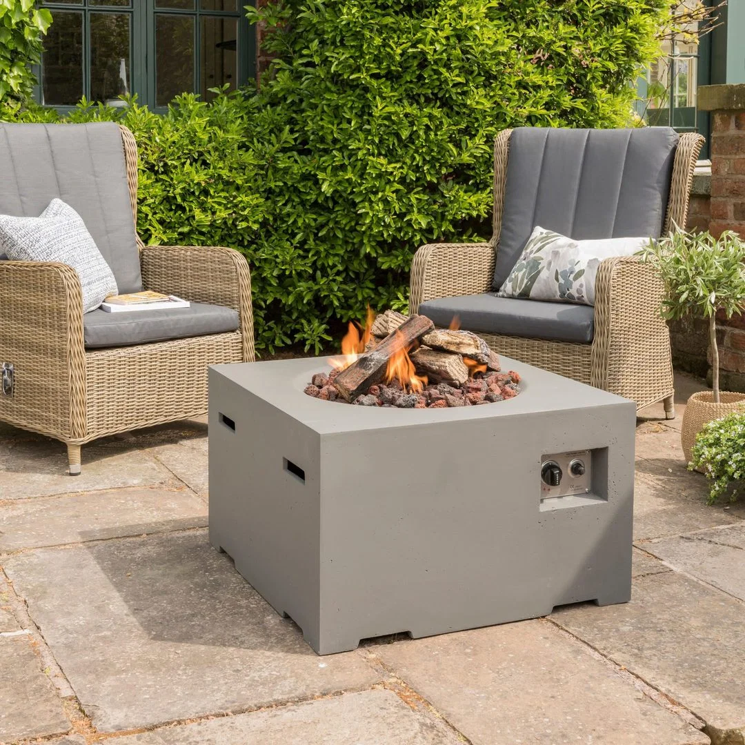 Image of Cocoon Small Square Fire Pit - Grey