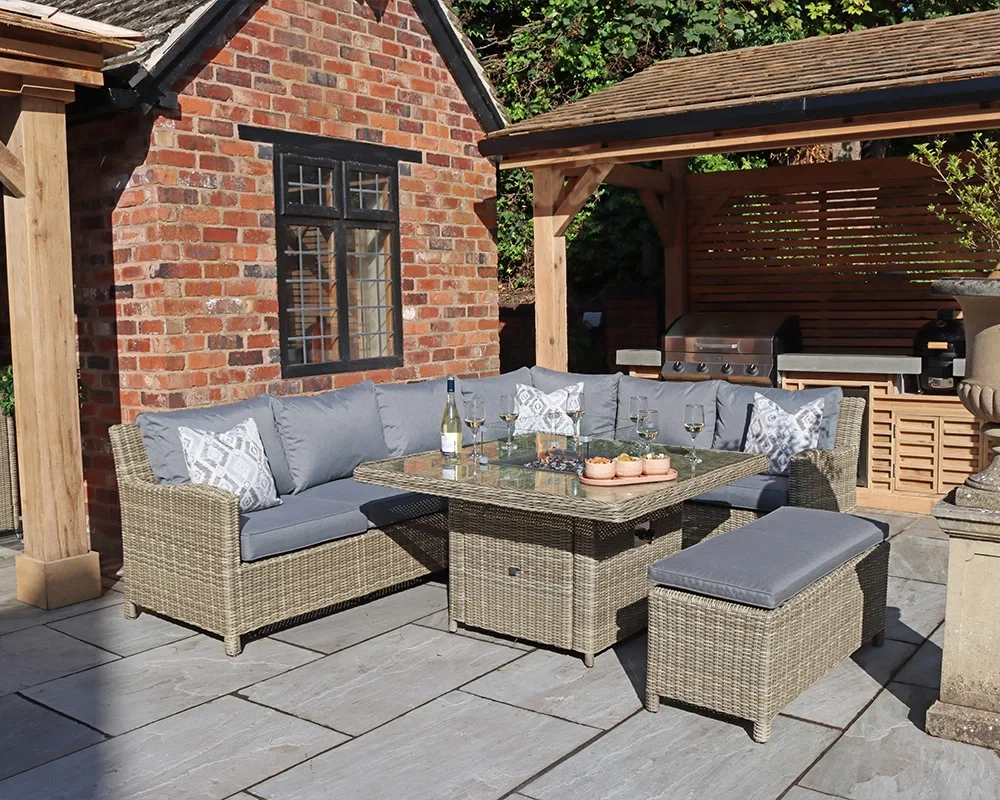 Image of Wentworth 8 Seat Corner Sofa & Fire Pit Set