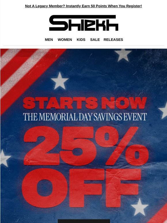 Memorial Day Savings Event STARTS NOW: 25% OFF ❤️🤍💙