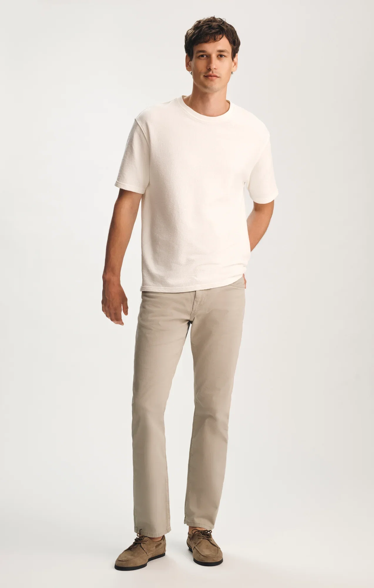 Image of MATT RELAXED STRAIGHT LEG IN SILVER CASUAL TWILL