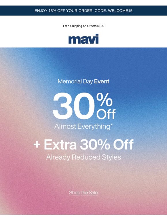 Memorial Day Event is ON: 30% Off + EXTRA 30% Off