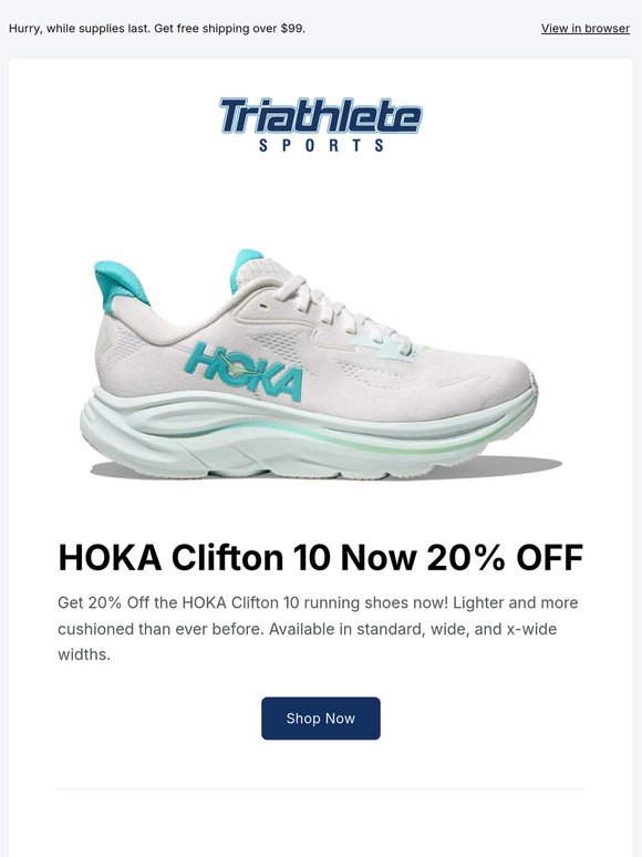 Enjoy 20% Off HOKA Clifton 10 Shoes - Don't Miss Out!