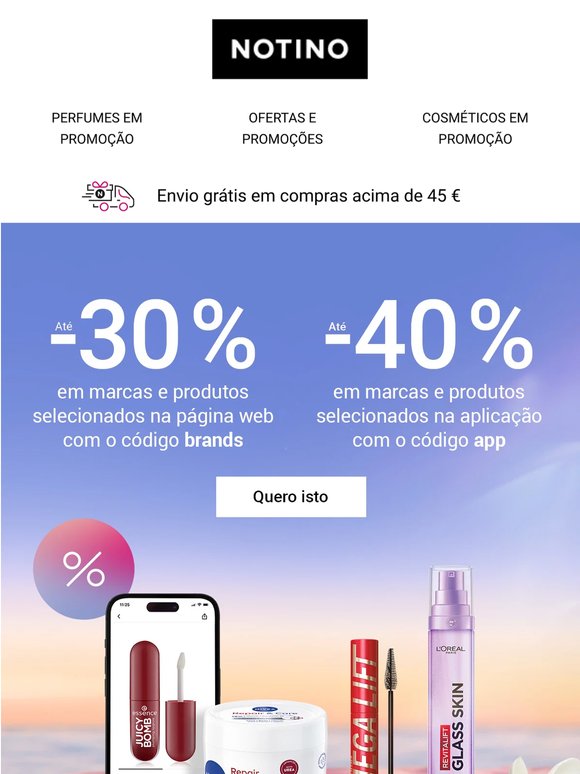 A nossa receita para a beleza? Até -40% em produtos selecionados