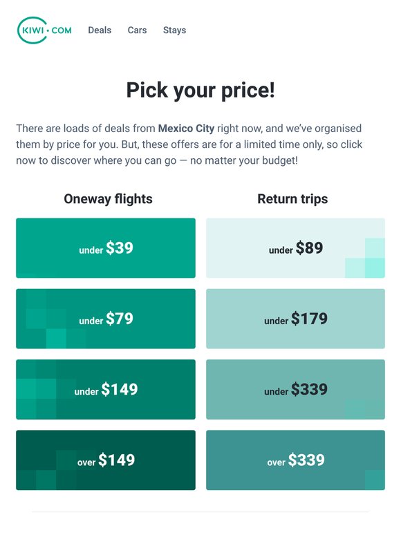 New deals from Mexico City under $39